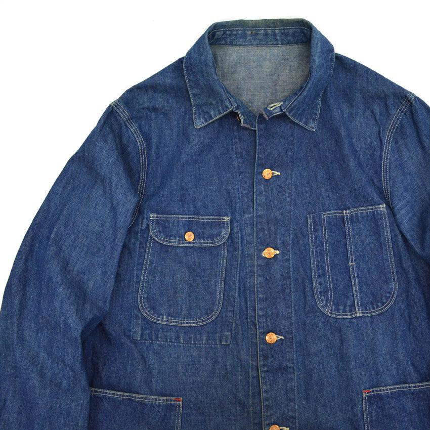 ~60's INDIGO 4POKETS DENIM COVERALL... 42