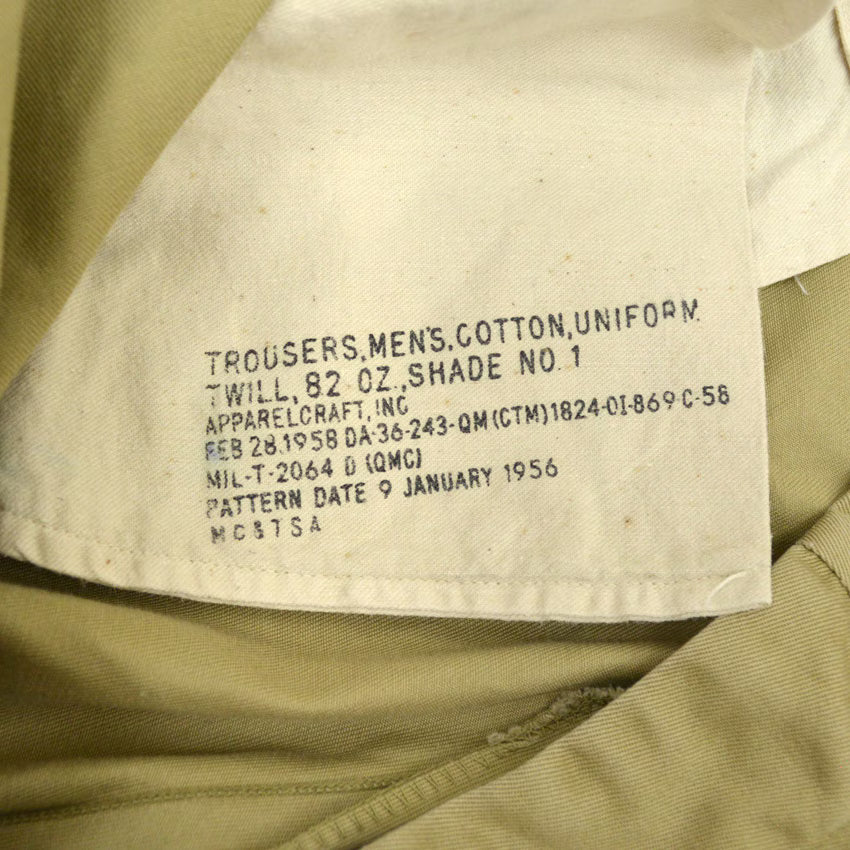 1950s US Army Chino Trousers with Urea Buttons... 32x30