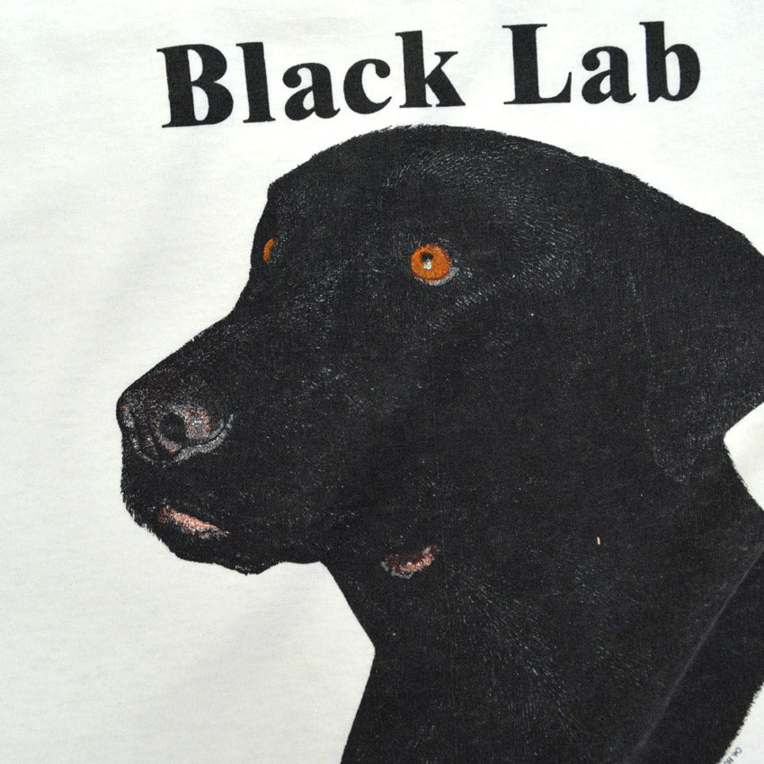80s Hanes 'Black Lab' Labrador Retriever Dog Print T-Shirt... M