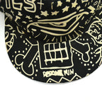 90's- YES NO EYE ART Glow-in-the-Dark Print Cap...