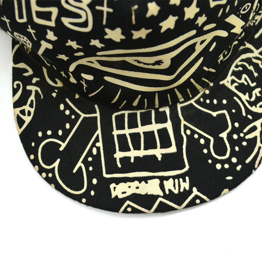 90's- YES NO EYE ART Glow-in-the-Dark Print Cap...