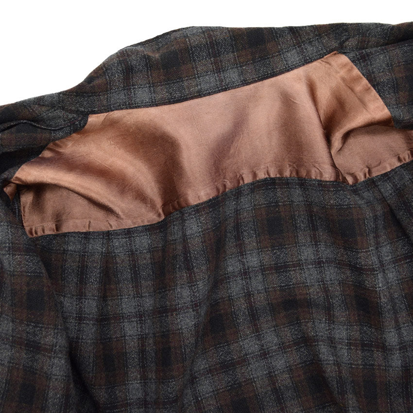 50's~ Ombre Check WOOL & RAYON Blend Shirts...