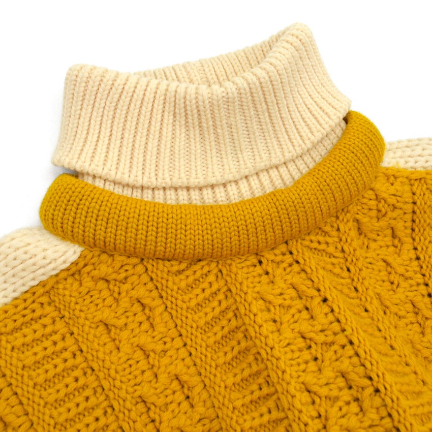 ~60's Mitchell-Hermann Two Tone Turtle Neck Wool Sweater... L