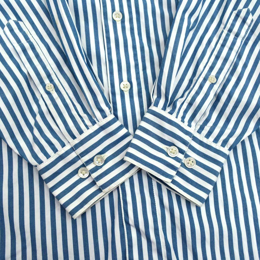 1980's BANANA REPUBLIC SAFARI & TRAVEL STRIPE SHIRT...S