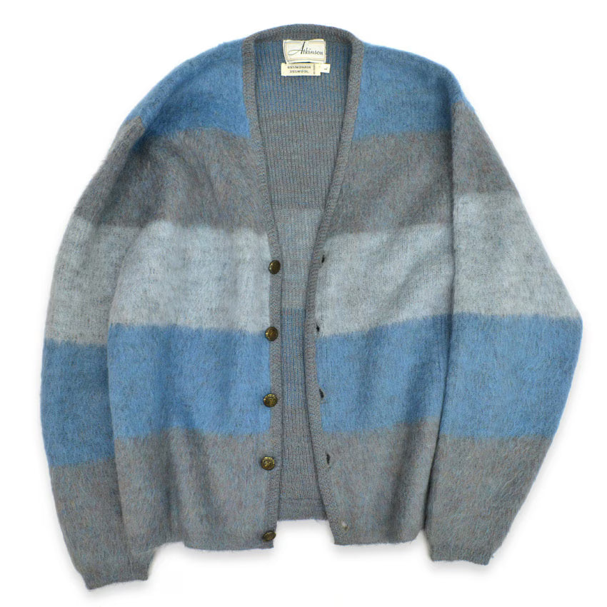 60's Atkinson THREE COLAR MOHAIR CARDIGAN... L