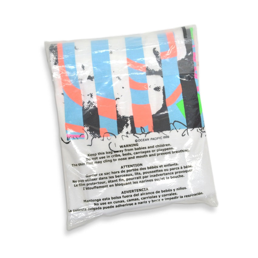 80's Deadstock OCEAN PACIFIC GRAPHIC DROPTAIL TEE...M