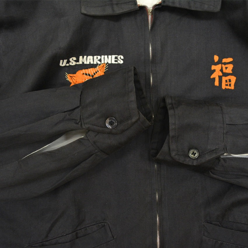1960s VIETNAM ERA TOUR JACKET USMARINES (Vietnamese style jacket) Black...