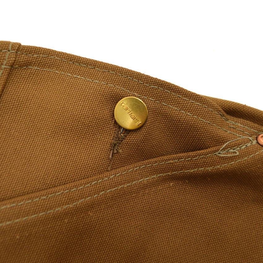 1970's DEADSTOCK CARHARTT BROWN DUCK DOUBLE KNEE OVERALL... W36 L28