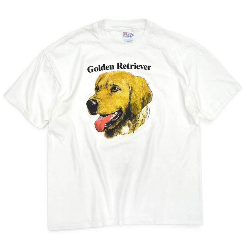 1990's Hanes BEEFY-T Golden Retriever Dog Print T-shirt ... XL