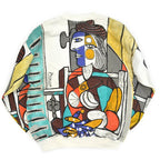 1980s Deadstock Picasso "Woman Sitting in Front of a Window" All Over Print Sweatshirt... L