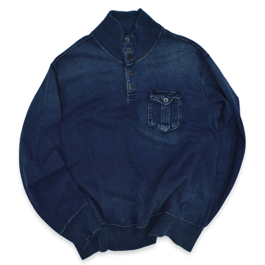 Polo by Ralph Lauren Indigo Dyed Hi Neck Sweat Shirt... XL