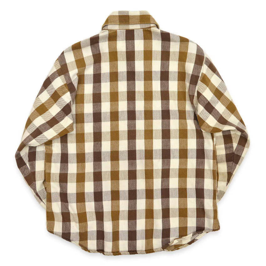 1980's BIGMAC BROWN & WHITE FLANNEL SHIRT...L