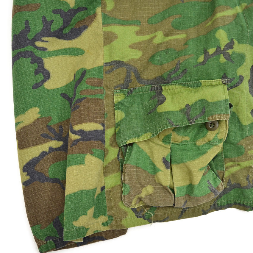 1960s US ARMY ERDL JUNGLE FATIGUE JACKET Mixed Leaf... SR