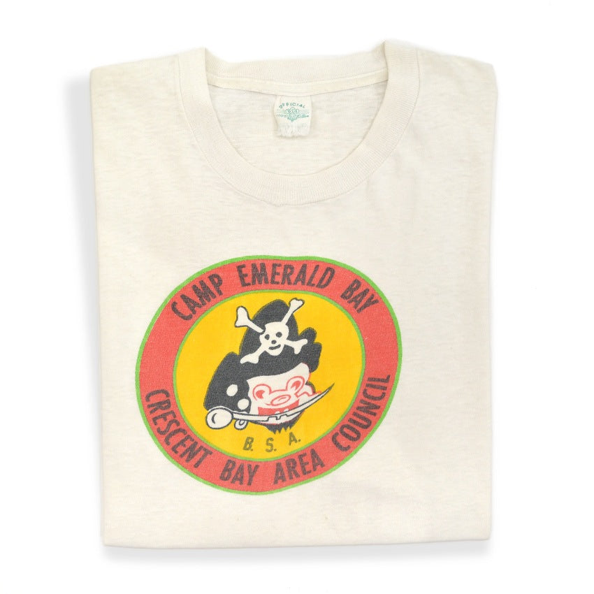 1950s BSA CAMP EMERALD BAY Skull Motif T-Shirt... Fits like L