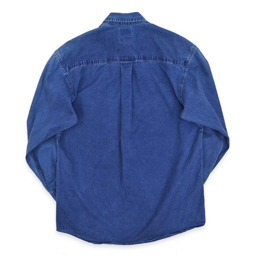 1980's~ GAP INDIGO DYED COTTON B/D SHIRT...S