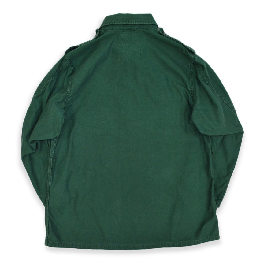 1960's~ USARMY SHIRT, AGGRESSOR COTTON SATEEN GREEN SHADE 255... L