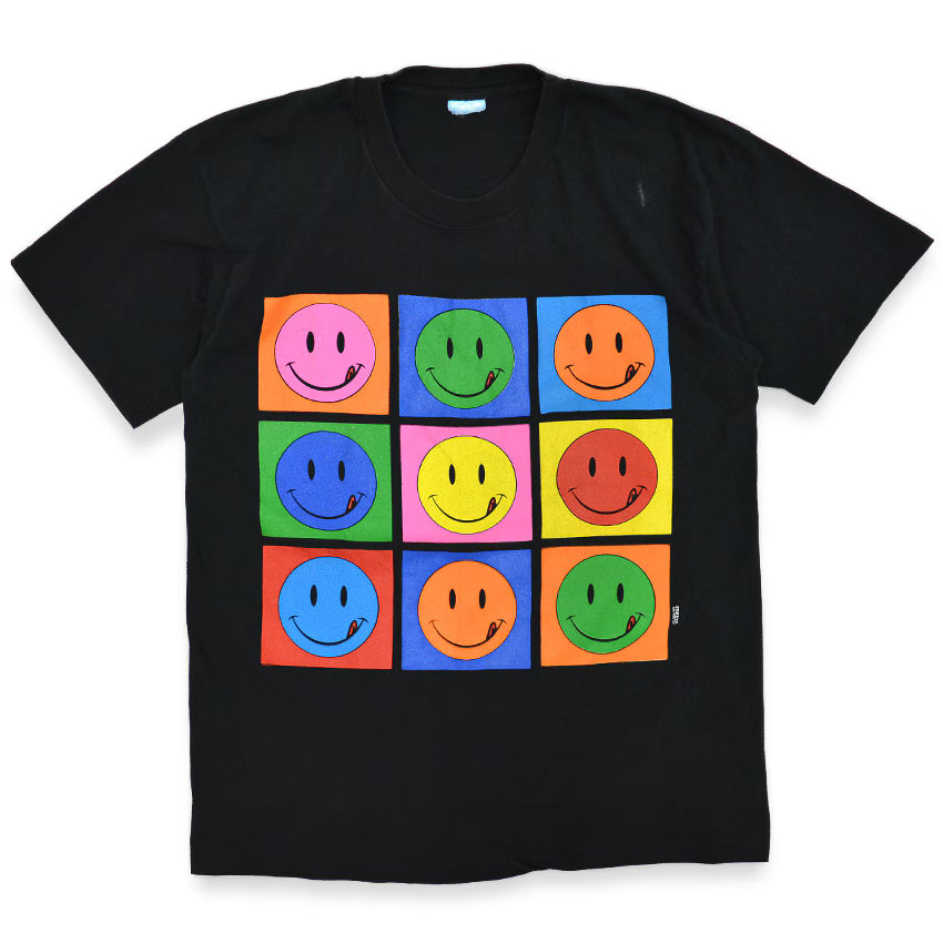 1990's SMILEY FACE Andy Warhol PRINT T-SHIRT...L