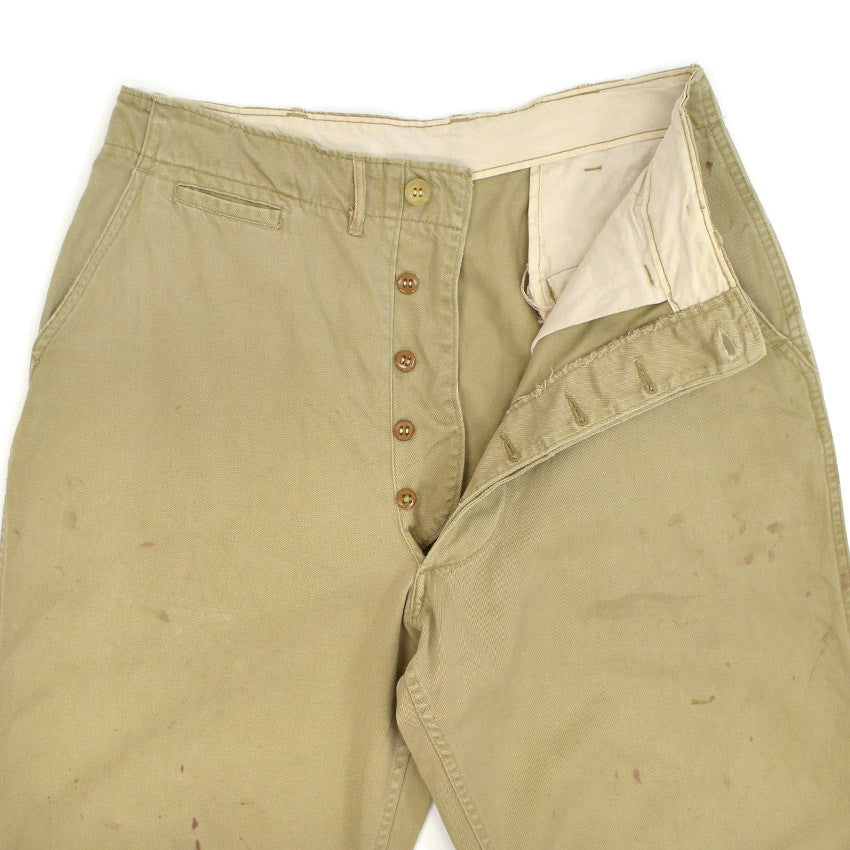 1940's~ USARMY 1945 TROUSERS COTTON KAHKI CHINO... W31 L29