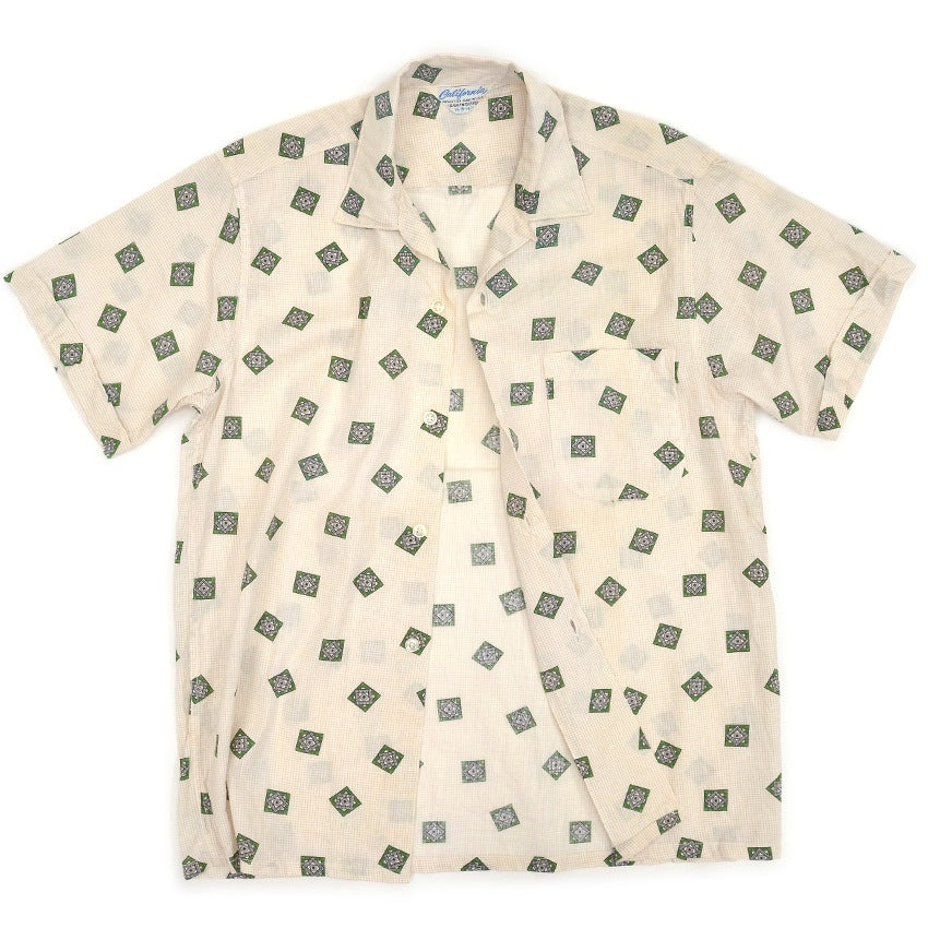 〜1960's California Native Pattern S/S Shirt ... S