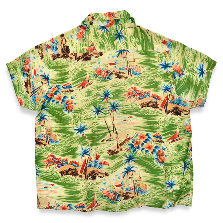 1960's South Pacific Aloha Rayon Shirt ... XL