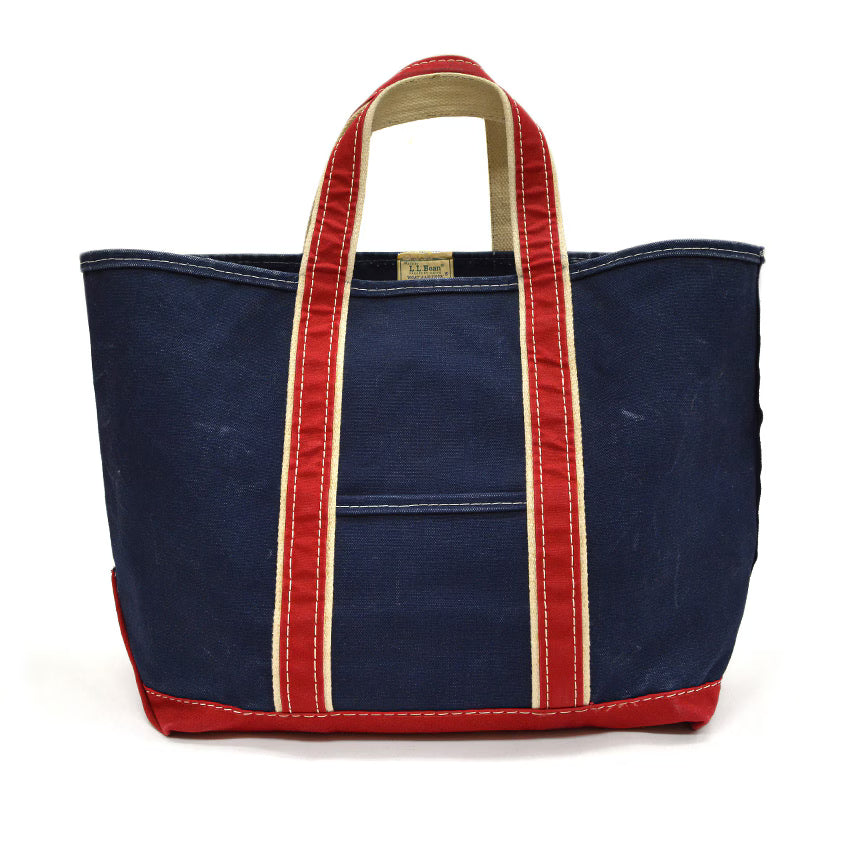 1980's LLBEAN DELUXE BOAT AND TOTE NAVY & RED MINT... LARGE