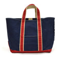 1980's LLBEAN DELUXE BOAT AND TOTE NAVY & RED MINT... LARGE