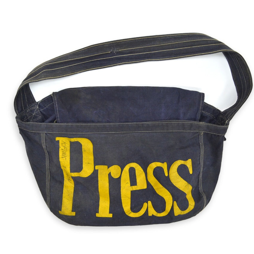 1950s Press Newspaper Bag, Eggplant Navy Blue...