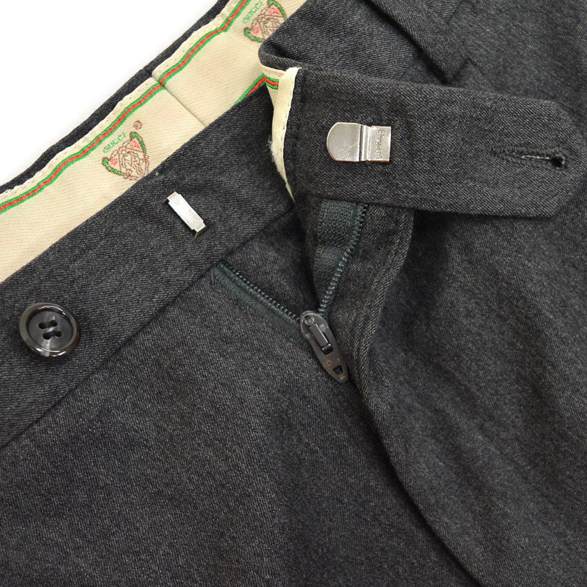 1980s Gucci Old Gucci Charcoal Grey Wool Slacks... W37 L28