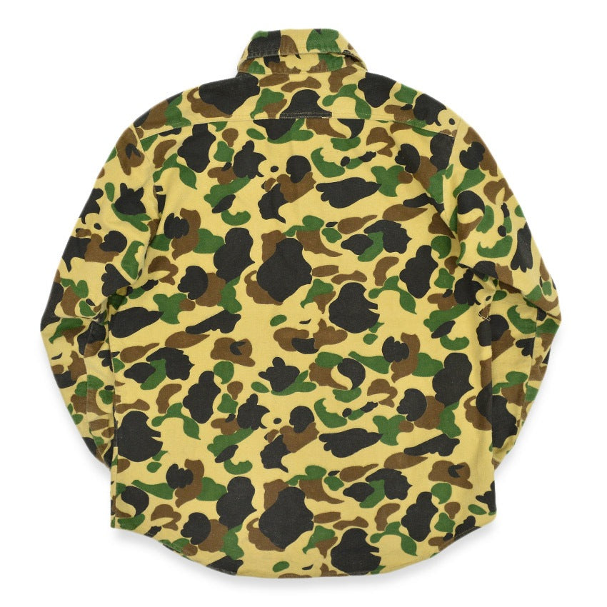 ~1990's PRENTISS DUCK HUNTER CAMO CHAMOIS CLOTH SHIRT... L