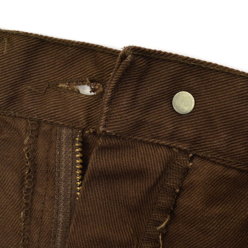 1960's LEVI'S 518 BIG-E BROWN Katsuragi COTTON TWILL PANTS ... W33 L33
