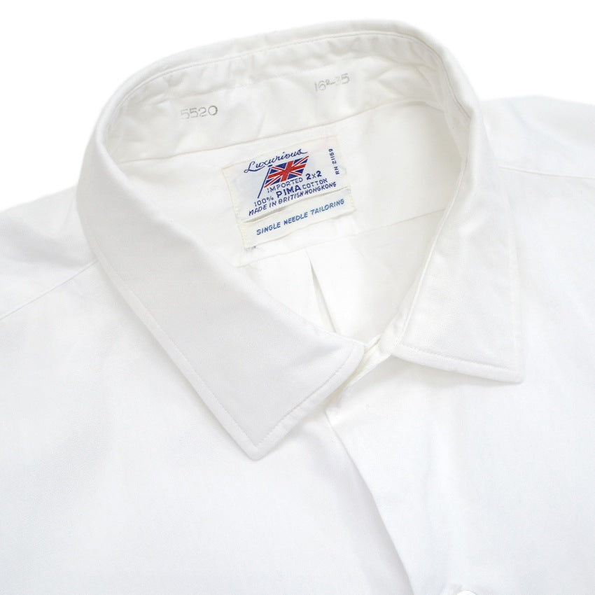 1960's DEADSTOCK LUXURIOUS PIMA COTTON WHITE SHIRT ... 161/2