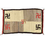 c.1930's NAVAJO RUG 卍 WHIRLING LOGS SWASTIKA... 147cm×86cm
