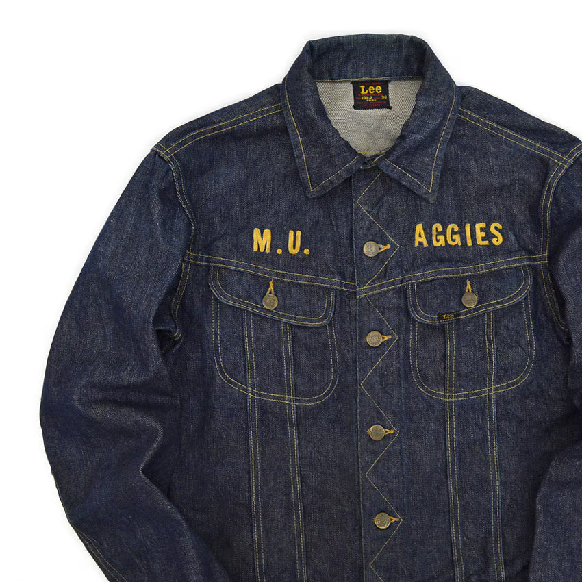 1950's Lee 101-J MU AGGIES FARMERS FAIR 1956' DENIM JACKET ... 38LONG