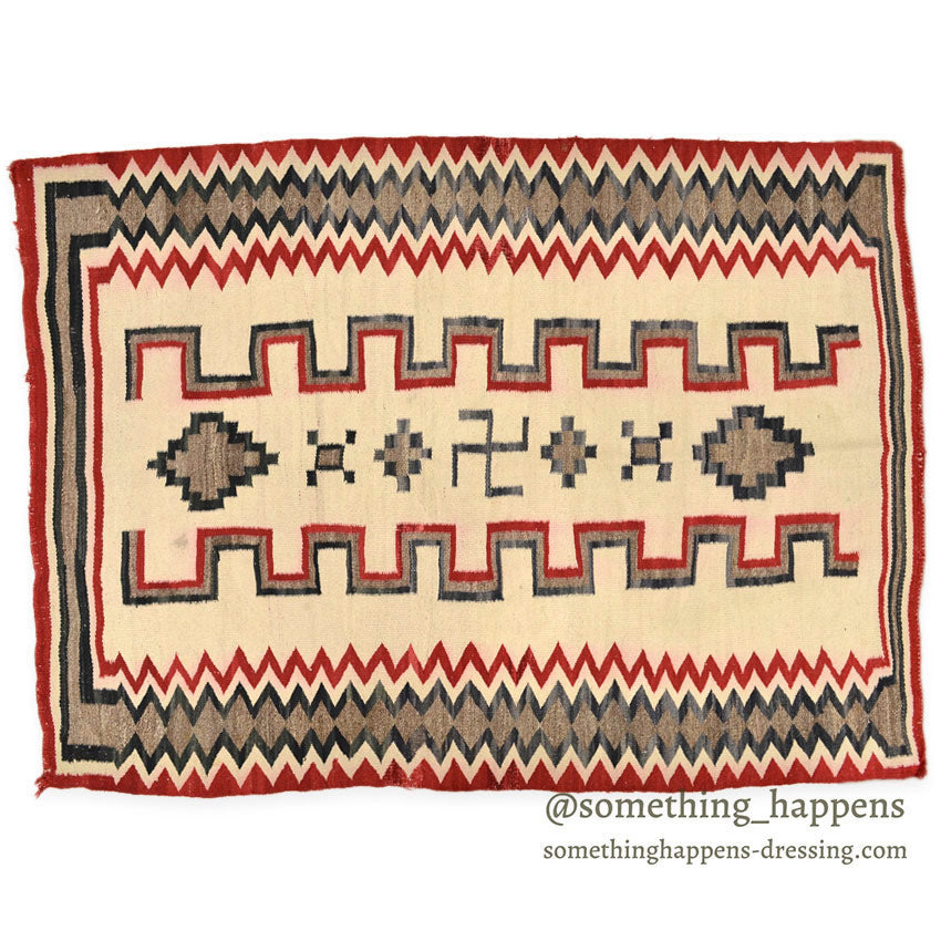 c.1930's NAVAJO RUG 卍 WHIRLING LOG SWASTIKA... 148cm×106cm