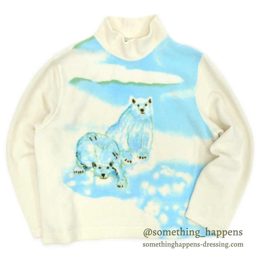 1990's CATALINA POLAR BEAR MOCK NECK FLEECE ...
