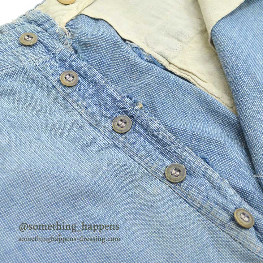 ~1940's PIN CHECK COTTON WORK TROUSERS...W35 L29