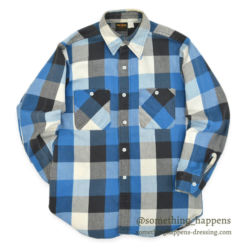 1970's BIGYANK BLOCK PLAID FLANNEL SHIRT ... M