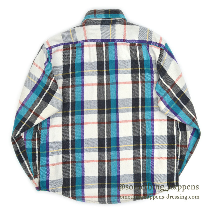 1970's~ FIVE BROTHER PLAID FLANNEL SHIRT...L
