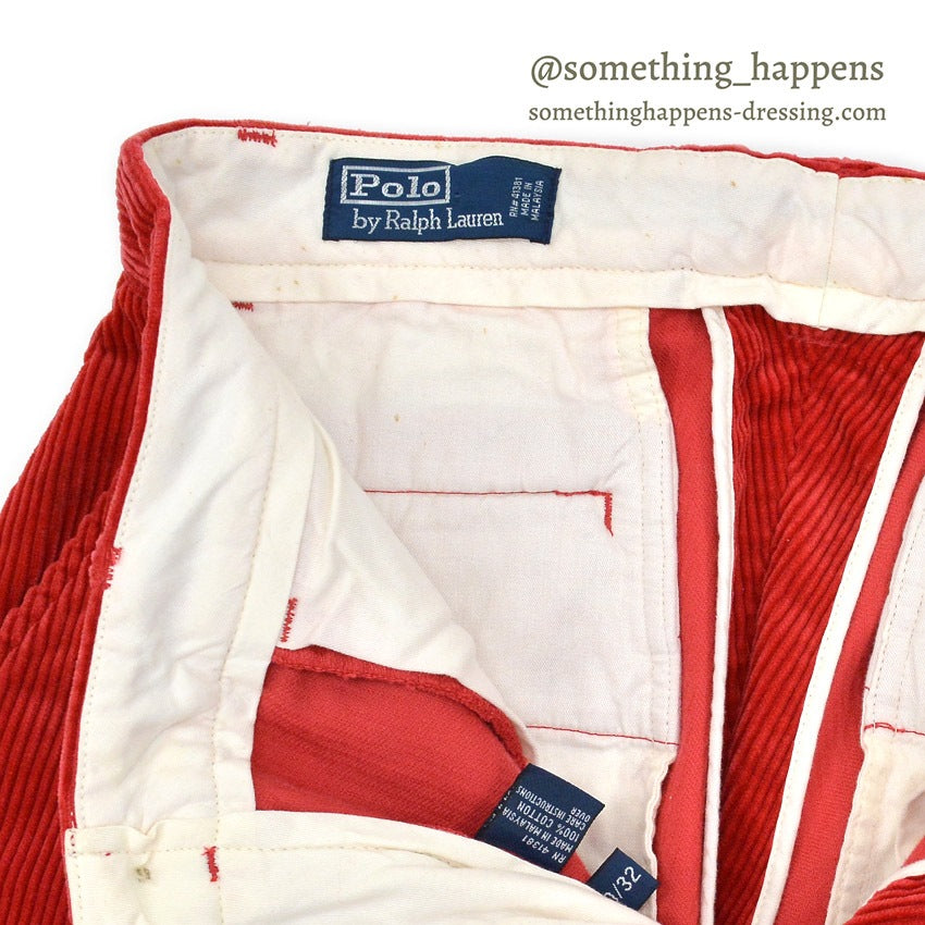 POLO by RALPH LAUREN RED CORDUROY SLACKS... W32 L28