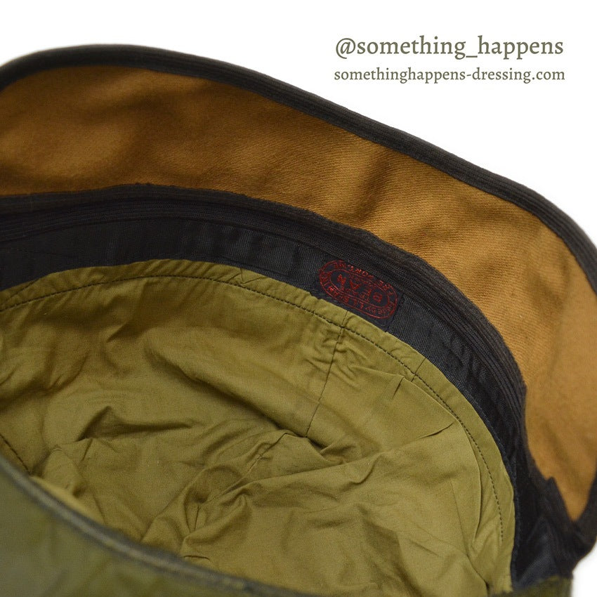 ~1940's LLBEAN HUNTING LEATHER CAP OLIVE...