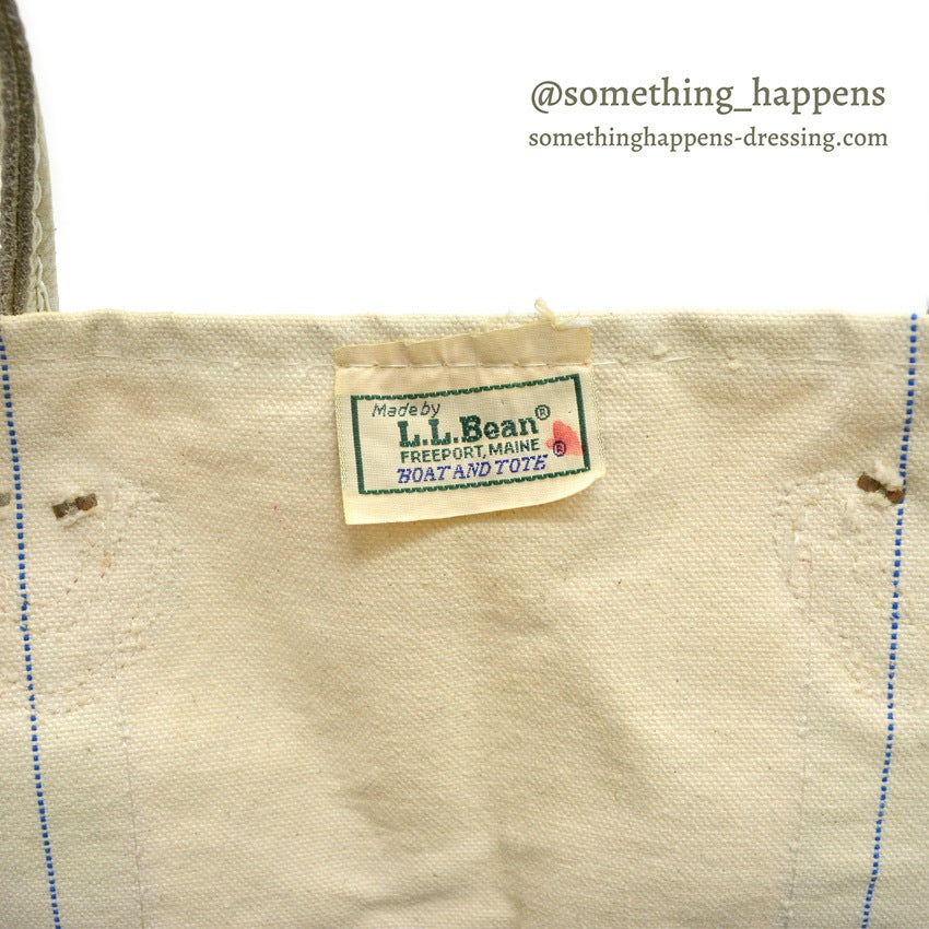 1980's LLBEAN BOAT AND TOTE LEATHER HANDLE... LARGE