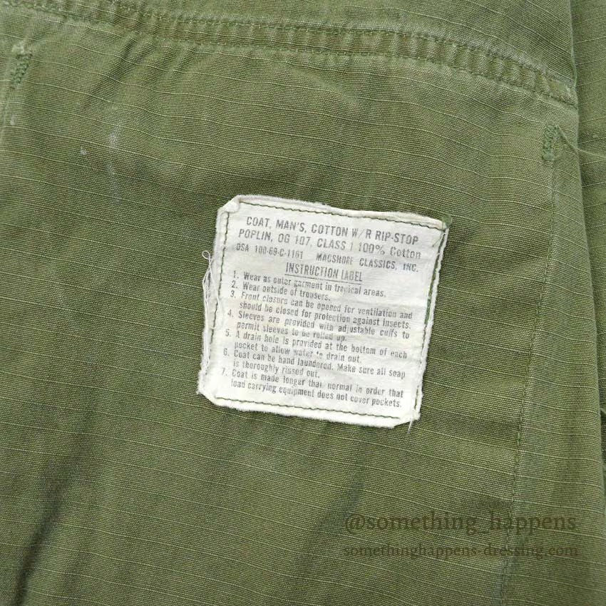 1960's USARMY JUNGLE FATIGUE JACKET...X-SMALL-SHORT