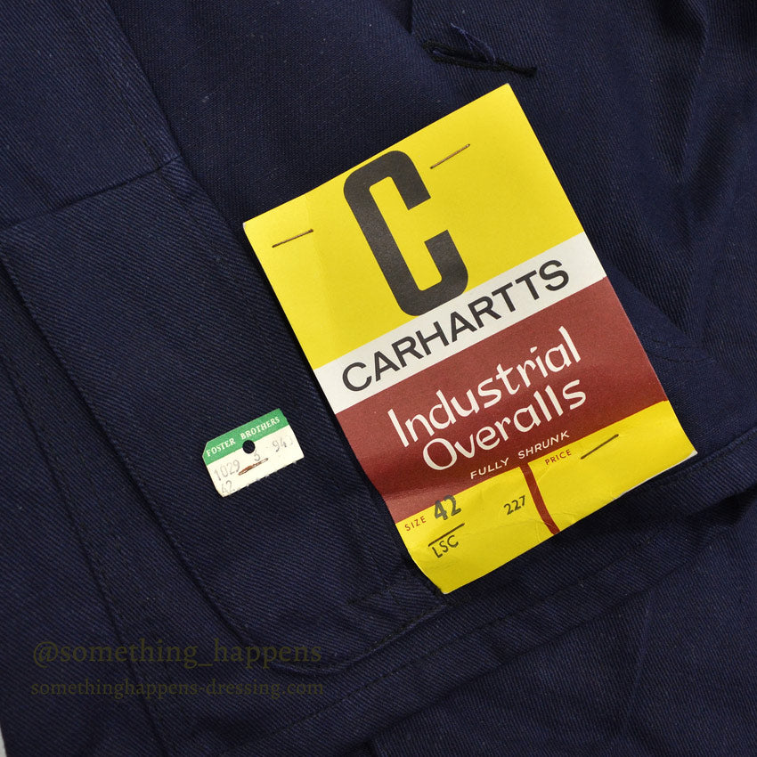 ~1960's DEADSTOCK CARHARTTS OVERALLS DARK NAVY WORK JACKET EURO... 42