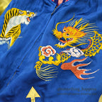 1940s- JAPAN SOUVENIR JACKET (Sukajan) with patch pockets, hawk, tiger, and dragon design, SPEED zipper...