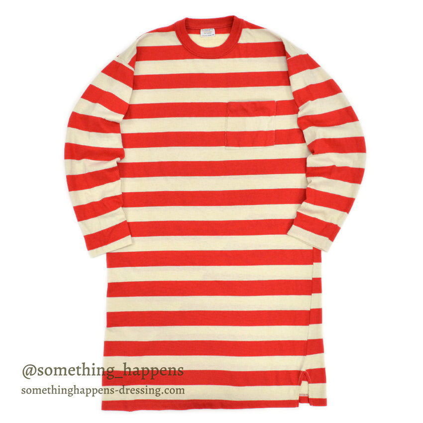 1970's TOWNCRAFT BORDER L/S POCKET T-SHIRT LONG ... L