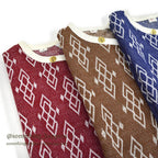 1960's~ DEADSTOCK ELY&WALKER LEISURE KNITS JACQUARD T-SHIRT RED... L