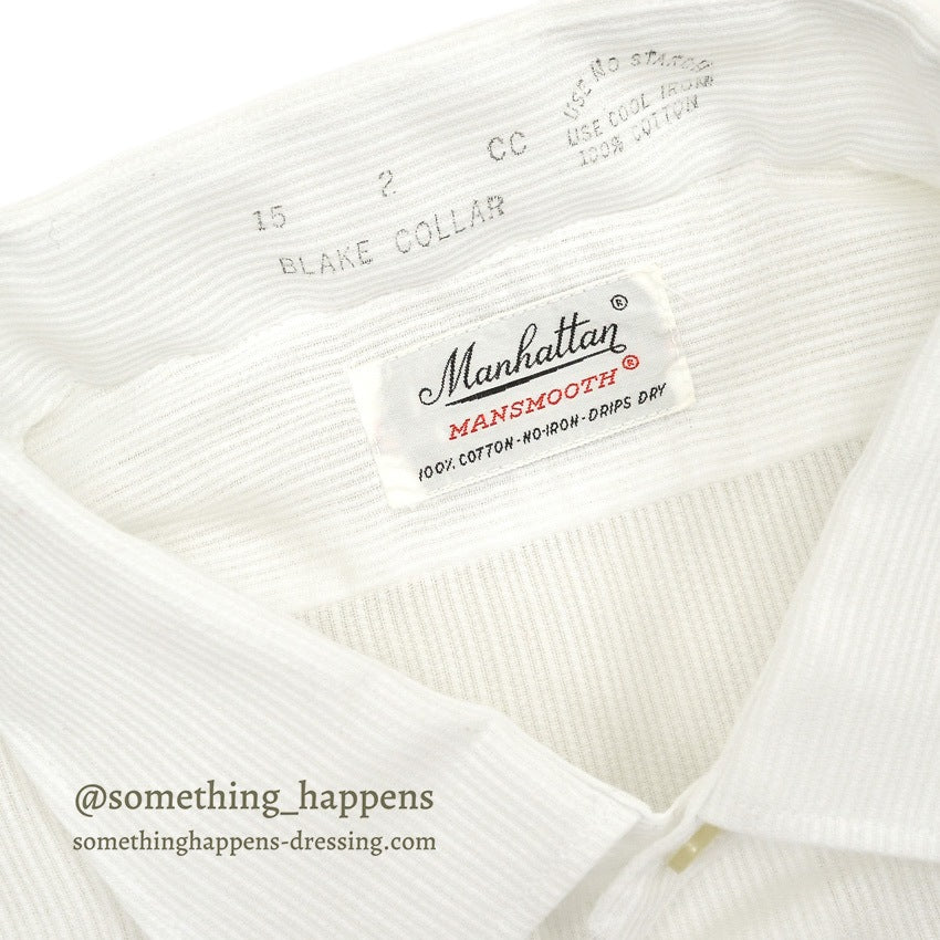 1960's MANHATTAN WHITE COTTON L/S SHIRT ... 15