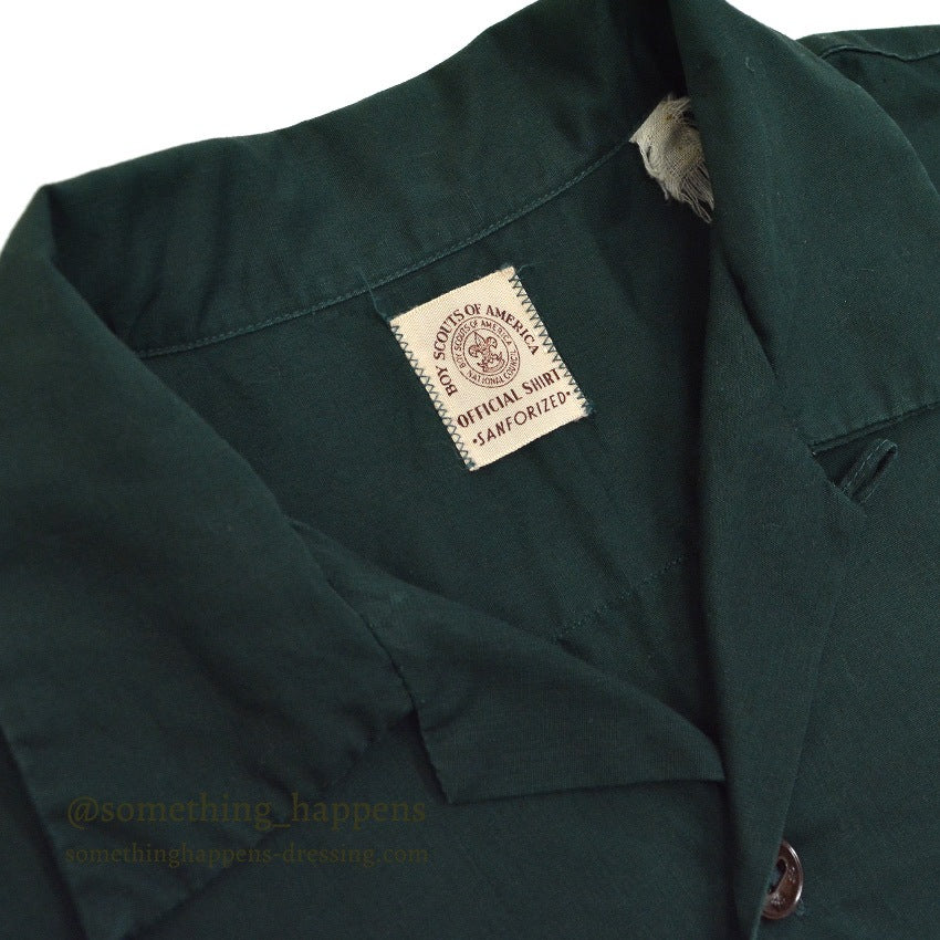~1960's BSA FOREST GREEN S/S COTTON OFFICIAL SHIRT... Fits like M