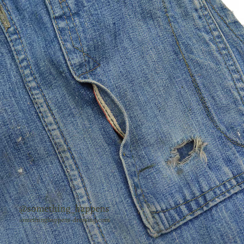 1930's~ WHITE FIELD S&B ONE POCKET DENIM OVERALL ... W39/L28