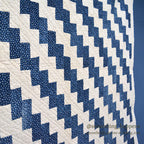 ANTIQUE LIGHTNING STREAK ZIG ZAG INDIGO STAR CALICO PATCHWORK QUILT... 195cm/120cm
